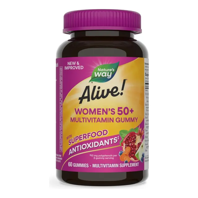Multivitamínico Para Mujer 50+ Natures Way 60 Gomitas Bayas