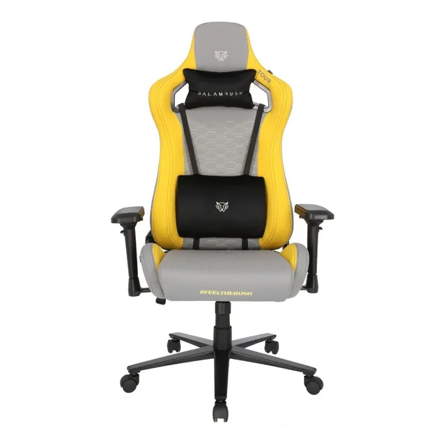 Silla Gamer Balam Rush Thunder Tour Dark-light Edition 4d Color Gris / Amarillo Material del tapizado Tela Automotriz / Tela Tipo Alcantara