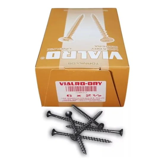 200 Tornillos Drywall Autoperforante 6 X 2 1/2´´ Paso Grueso