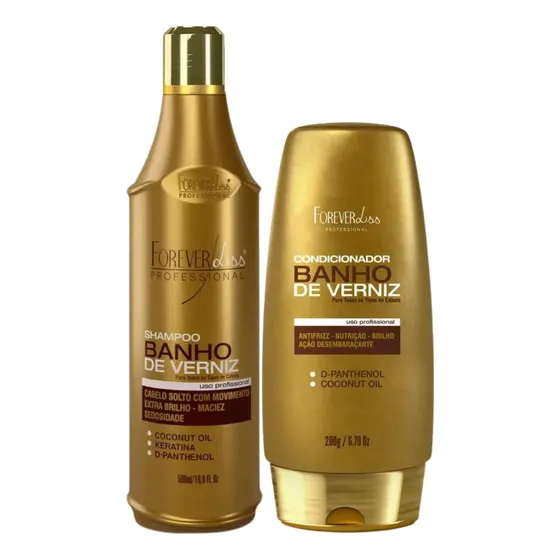 Kit Verniz Shampoo 500ml + Condicionador 200g Forever Liss