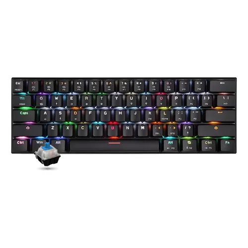 Teclado Mecânico De 61 Teclas, Iluminação Rgb, Cabo Removíve