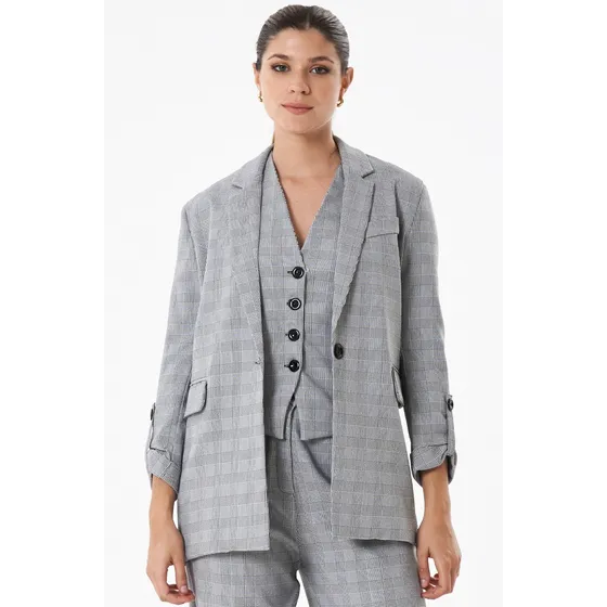 Saco Blazer + Chaleco Mujer Mochi Cuadrille Gales