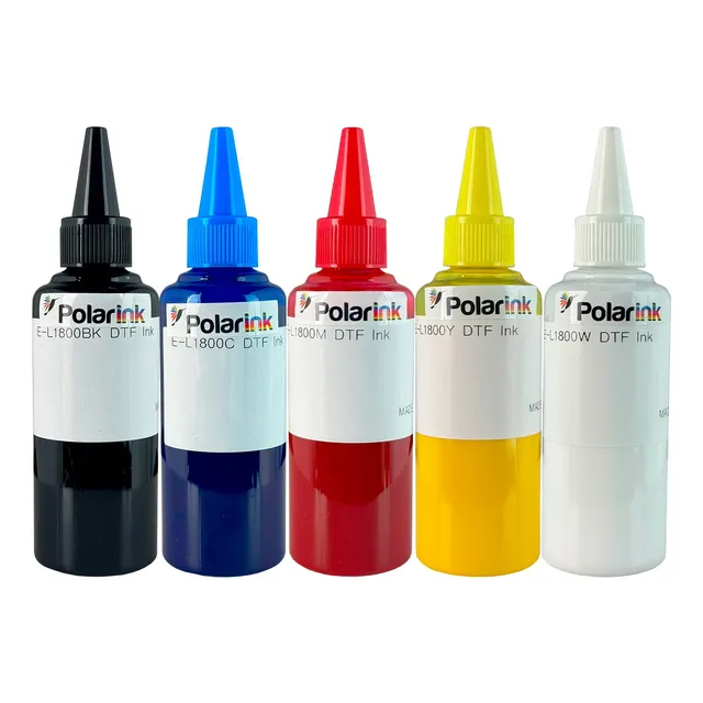 Kit 5 Tintas Para Dtf Bk C M Y W 100ml C/u Negro