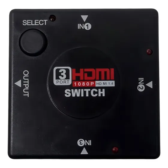 Switch Selector Divisor Puertos Hdmi 3 En 1 Pc Televisor Dvd