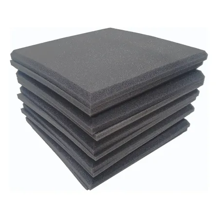 Kit 100 Placas Espuma Acústica 50x50x2cm Antichamas Promoção Cinza-escuro