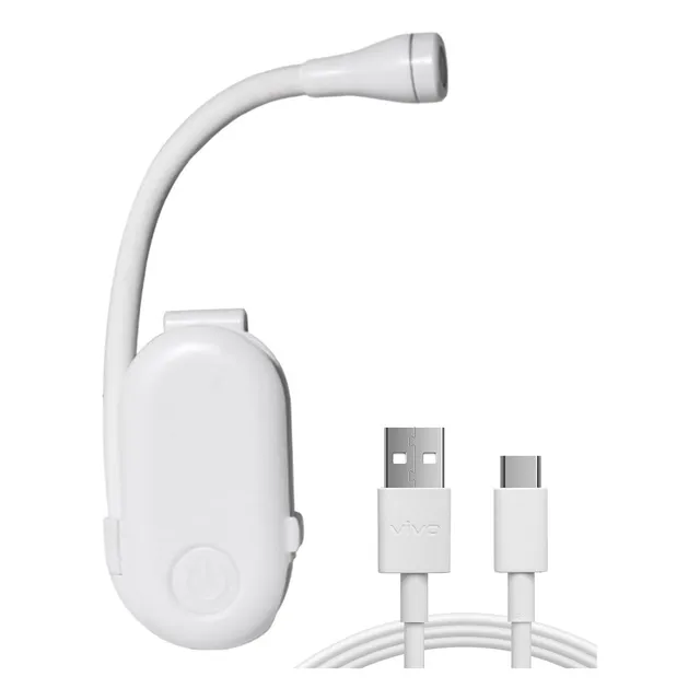 Luz Lampara Portatil Recargable Con Clip 3 Tonos De Lectura