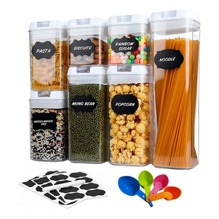 Recipientes Herméticos De Almacenamiento De Cocina Set 7 Pz. Recipientes Herméticos De Almacenamiento De Cocina Set 7 Pz.