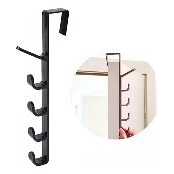 Ganchos Para Colgar Sobre Puerta 5 Ganchos Color Negro