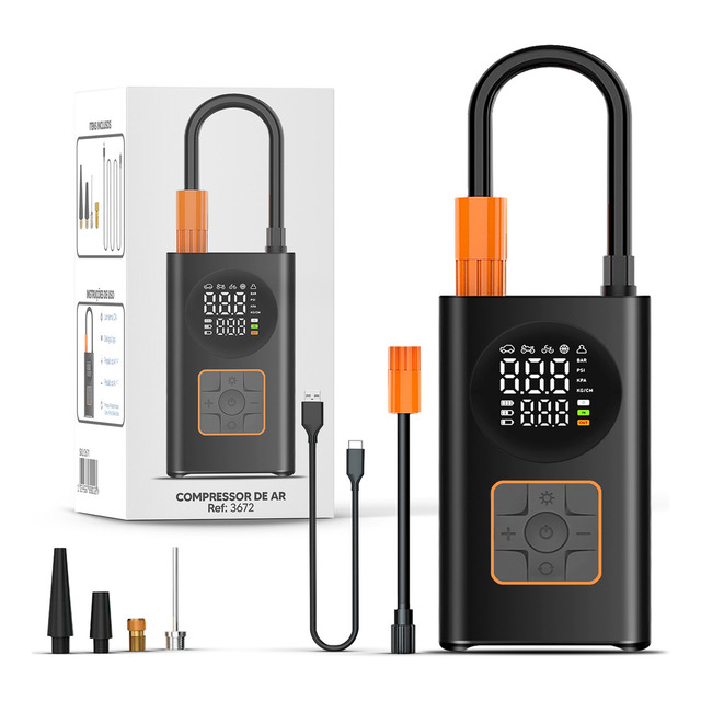 Compressor Digital Bomba De Ar Portátil Pneus Ventonovo 130 Psi Portátil Para Carro Bicicl...