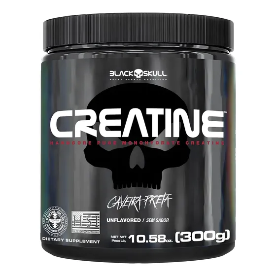 Creatina 100% Pura (300g) - Black Skull Sabor Sem sabor