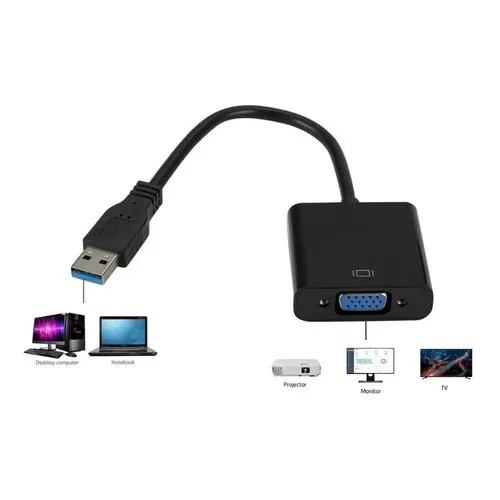 Cabo Adaptador Conversor Usb Para Vga Tv Monitor Multitela