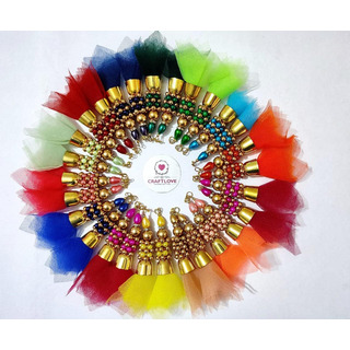 Conjunto De Borlas Latkan Con Cuentas Florales De Red De Dis Conjunto De Borlas Latkan Con Cuentas Florales De Red De Dis