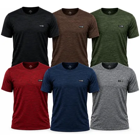 Kit 6 Camisetas Masculina Academia Dry Fit Malha Fria Treino 1 De Cada Cor Camuflado Plus