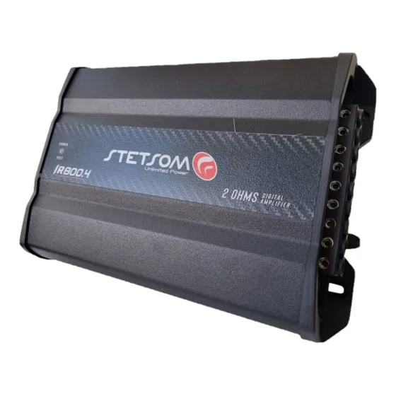 Modulo Stetsom Amplificador 800x4 2 Ohms Dissipação Térmica Top Frequência 5hz A 22khz Entrada Rca E Fio Stereo Automotivo 4ch 2 Ohms - PODE Bridge 4ohms 2ch Atende Subwoofers, Woofers, Drive E Tuita