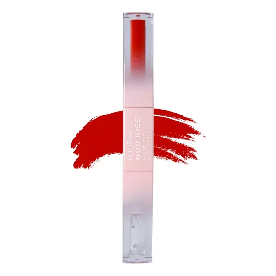 Batom Líquido Ruby Rose Duo Kiss Matte 2 Em 1 Com Gloss