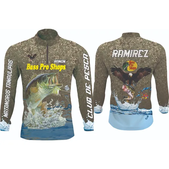Jersey Playera De Pesca Deportiva Camuflaje Bass Pro