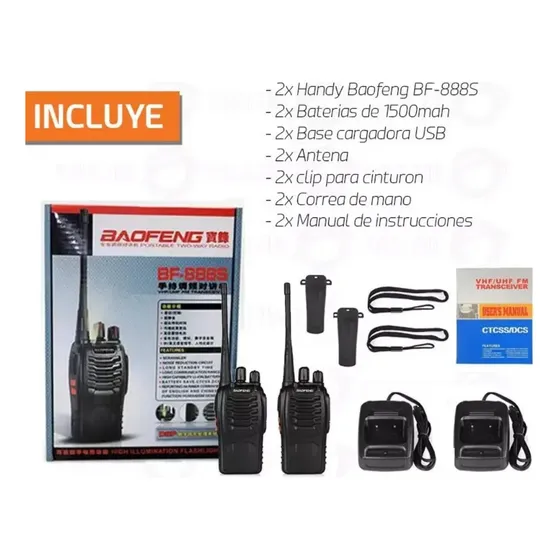 Radio Baofeng Bf-888s Transmisor Portátil X2