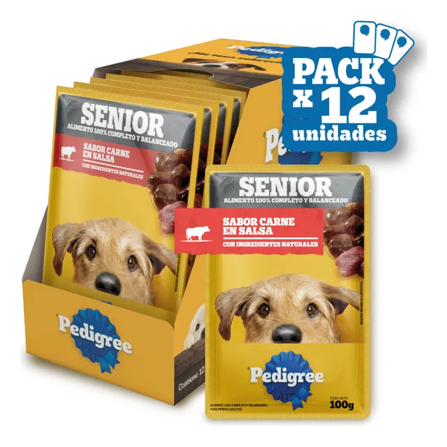 Pedigree Alimento Húmedo Sobrecito Perro Adulto +7 Años 12un