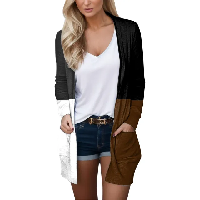 Cardigan Fino Para Mujer Ligero Otoño Invierno Manga Larga