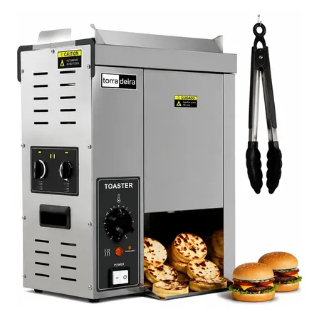 Tostadeira De Pão Vertical Toaster 2000w Cor Prateado 220v Prateado Restaurante Buffet Padaria Preparo Crocante Atendimento Serviço Capacidade Desempenho Du 220v
