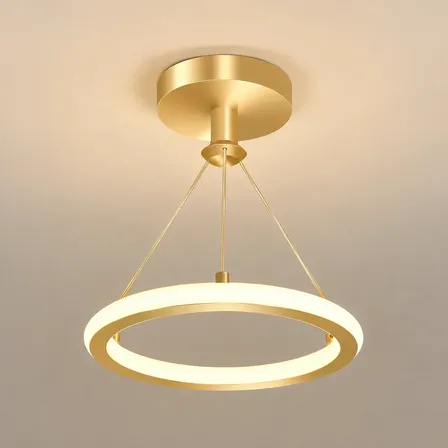 Luminária De Teto Moderna, 3 Cores Lustre Pendente Led Sala 127/220v Dourado