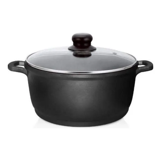 Sarten Caldero Hondo Dkasa 28cms Aluminio Antiadherente 5 Lt Color Negro