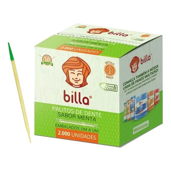 Palito De Dente Sabor Menta Embalados -caixa Com 2000un