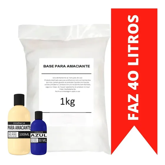 Base Kit Completo Para Fabricar Amaciante Faz 40l - Confort 