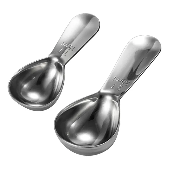 Cucharas Medidoras De Café De Acero Inoxidable Para 1 Y 2 Cu