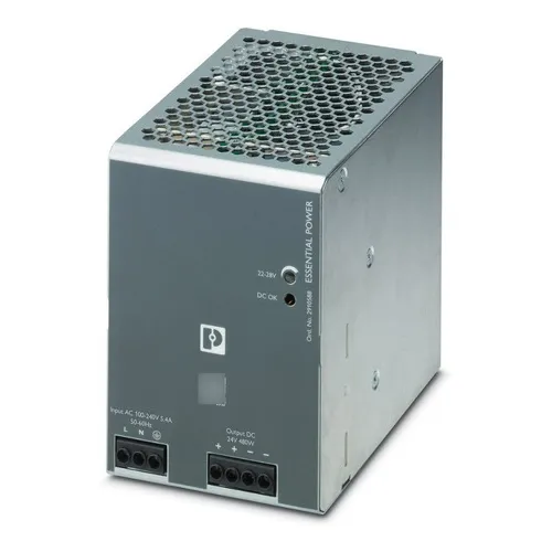Fuente conmutada Phoenix Essential-PS/1AC/24DC/480W Din de 24 V y 20 A