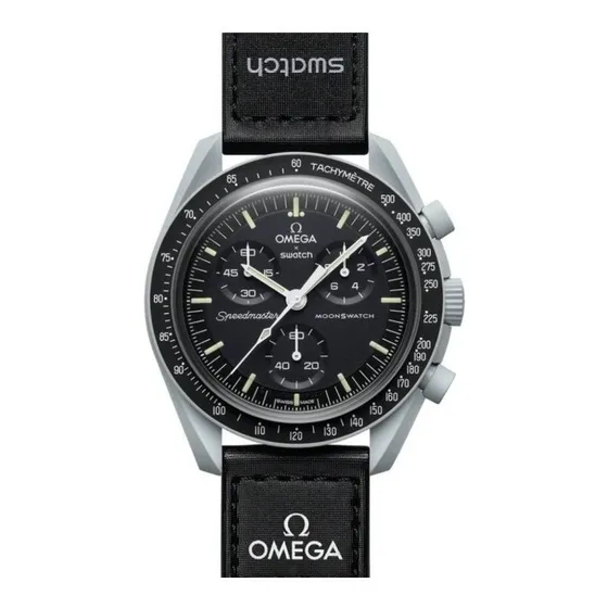 Reloj Pulsera Omega X Swatch Moonswatch Mission To The Moon Color de la correa Negro Color del bisel Negro Color del fondo Negro