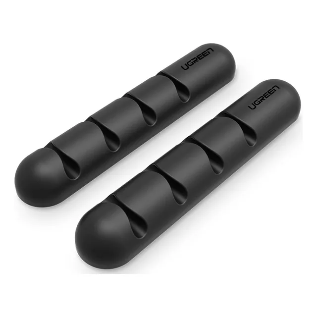 Organizador de cables adhesivo Ugreen, 2 unidades, 4 ranuras, negro
