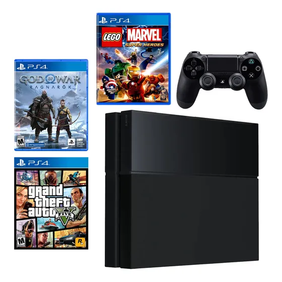 Sony Playstation 4 500gb Standard Cor  Preto Onyx Com Jogos
