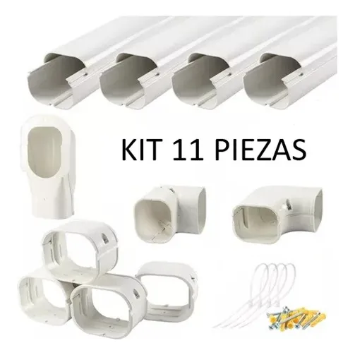 Canaleta Pvc Para Tuberia A/a 100mmx70mmx400cm 11 Piezas