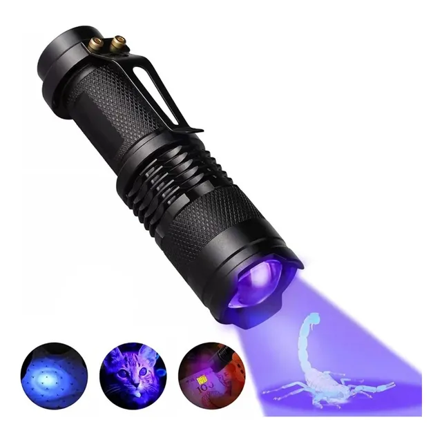 Linterna Uv Ultravioleta Led , 365nm Con Zoom, Usa Pilla Aa