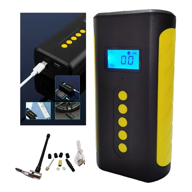 Mini Inflador Compresor De Aire Portátil + Power Bank