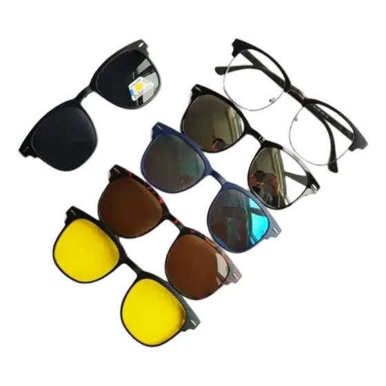 Lentes Clip On Armazón Para Graduar 6 En 1 Gafas Para Sol 