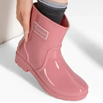 Botín De Agua Mujer Pvc Casual Impermeable  Weide Gh161