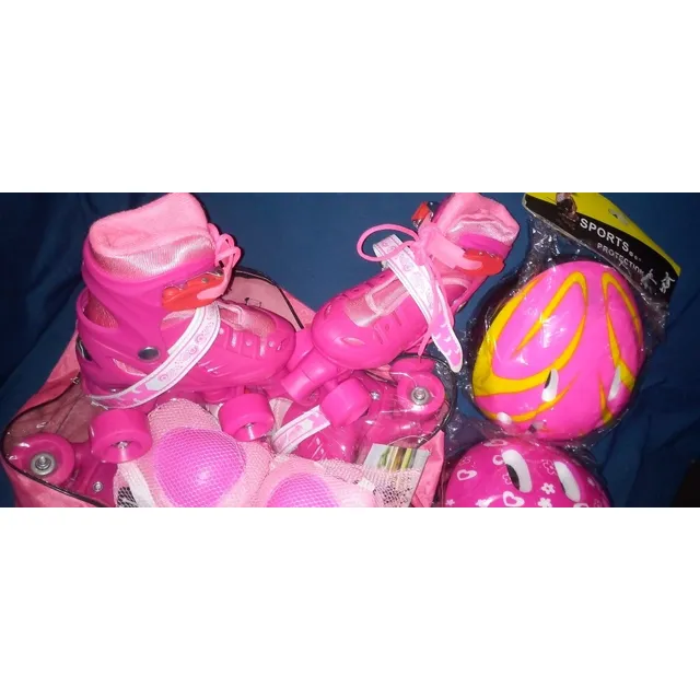 Patines 4 Ruedas Patín Kit De Protección Niña Caracas 