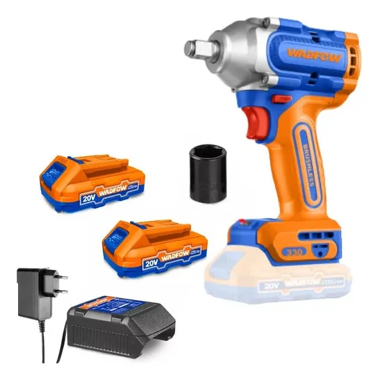 Llave De Impacto Inalambrico 20v 330nm + 2batt + Maleta Wadf