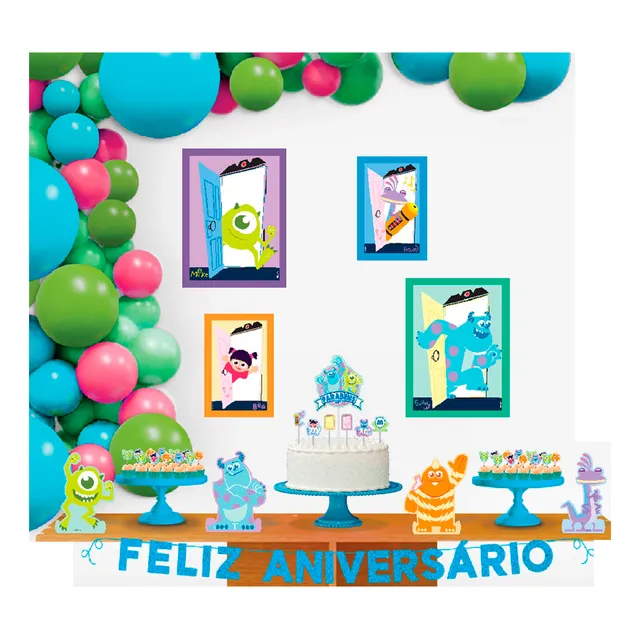 Kit Festa Monstros S/a Decoração Aniversário Completa 40pçs
