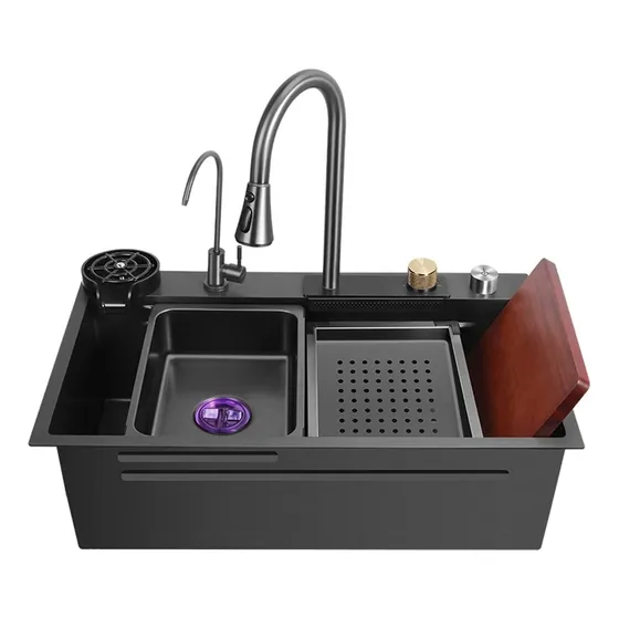 Fregadero De Lujo Multifuncional Lava Plato Vaso Acero Inox