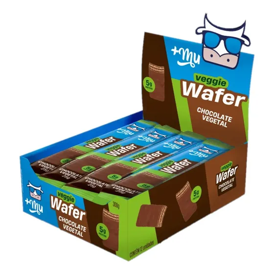 Chocowafer Proteico Vegetal Sabor Chocolate Display 12 Unidades 25g +Mu
