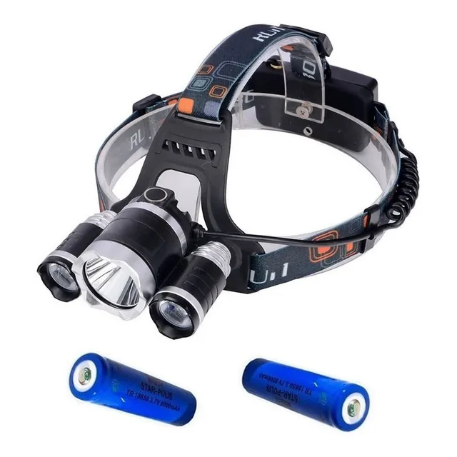 Lanterna Cabeça Triplo T6 Led Cree Profissional Swat Tatica