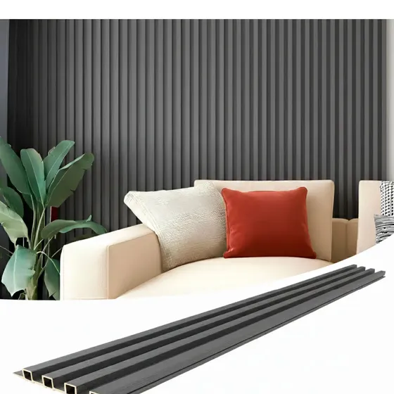 Placa Wpc Revestimiento Simil Madera Wall Panel Lambrin 2.90 Color Espiga Gris | Cuotas sin interés