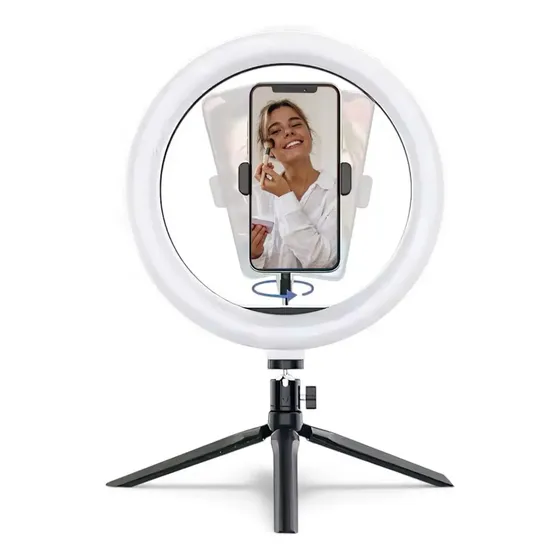 Aro De Luz Led 26cm × 39cm Con Tripode Klasse Brillo Ks1401 Negro Blanco Frío | Cuotas sin interés