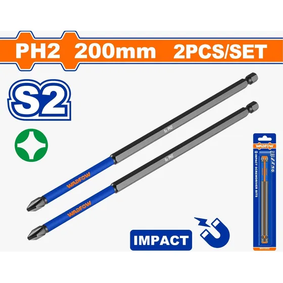 Puntas De Destornillador De Impacto Ph2 S2 20cm Wadfow
