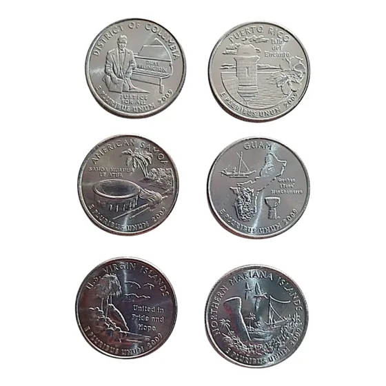 Monedas Quarter 0,25 Ctv 2009 Estados Y Territorio