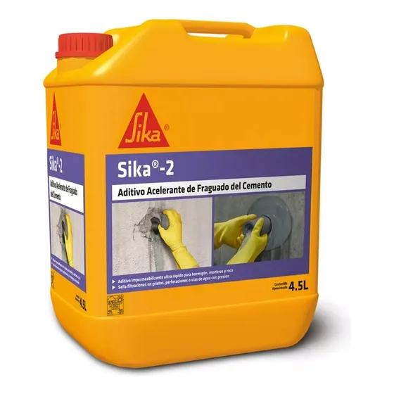Sika 2 Aditivo Acelerante De Fraguado Mortero Estuco 4,5 Lt