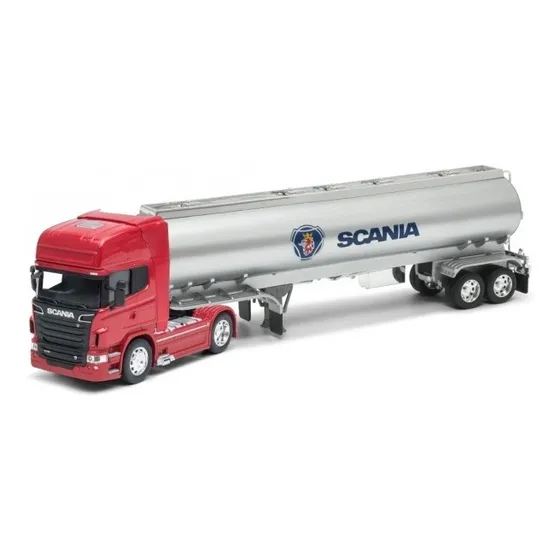 Welly 1:32 Trailer Chata Scania V8 Rojo Remolque Pipa